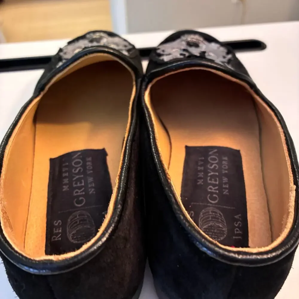 Res Ipsa Suede Leather Loafers Women’s 5.5 Embroirdered Wolf Butter Inner RARE